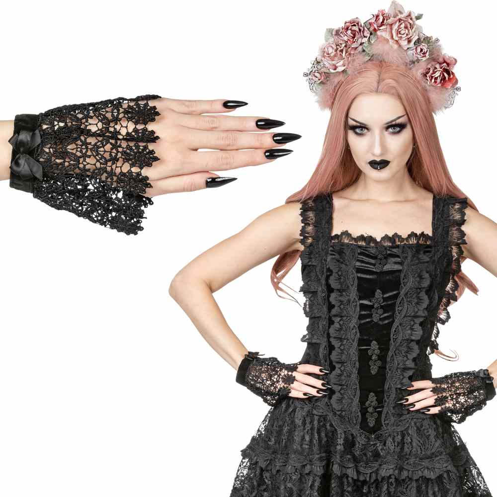 Sinister - A046 gothic cuffs Bracelet Costume - Noir